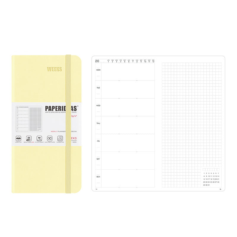 PAPERIDEAS 48K Hardcover / Softcover Weekly Planner Notebook