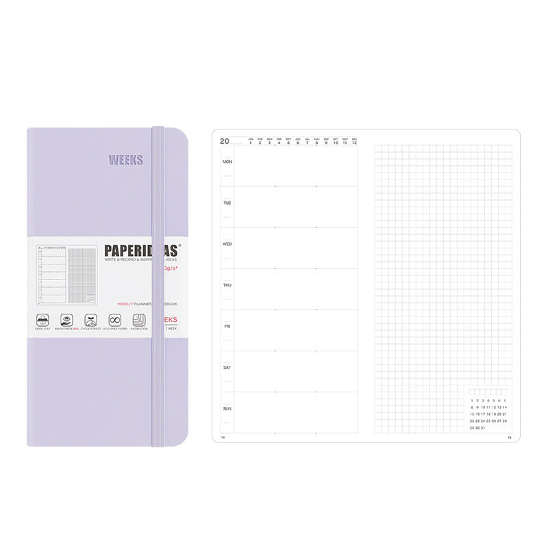 PAPERIDEAS 48K Hardcover / Softcover Weekly Planner Notebook