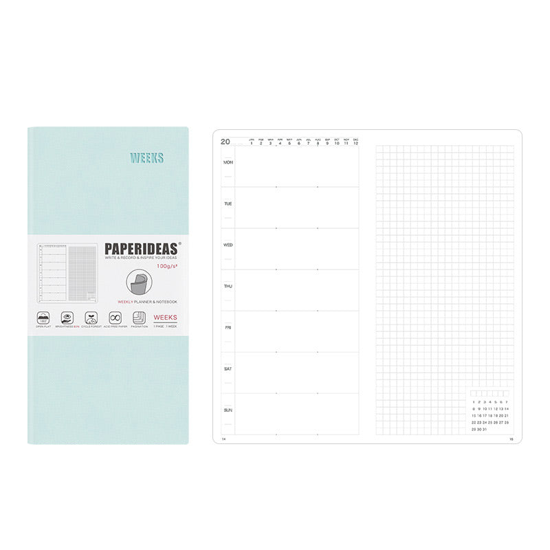 PAPERIDEAS 48K Hardcover / Softcover Weekly Planner Notebook