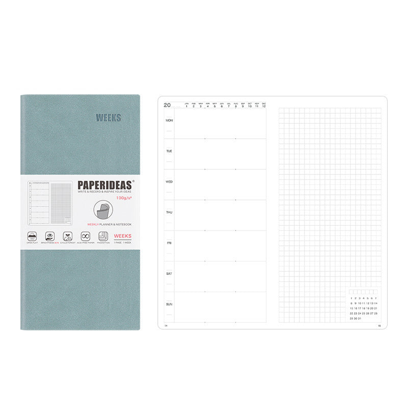 PAPERIDEAS 48K Hardcover / Softcover Weekly Planner Notebook