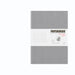 Light grey PAPERIDEAS softcover notebook with white belly band and soft-cover flex icon.