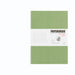 PAPERIDEAS softcover blank journal in Pastel Green with white belly band showing soft-cover flex icon.