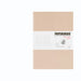 PAPERIDEAS softcover blank journal in Beige with white belly band showing soft-cover flex icon.