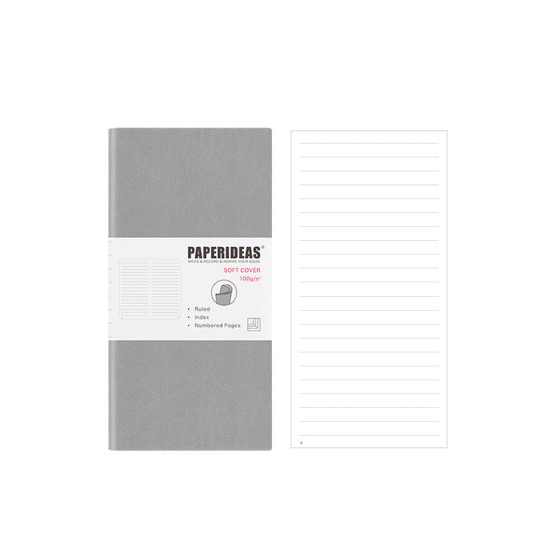 PAPERIDEAS Slim Pocket Notebook Softcover / Hardcover (Dotted/Grid/Lined/Blank) Gray / Softcover / Lined