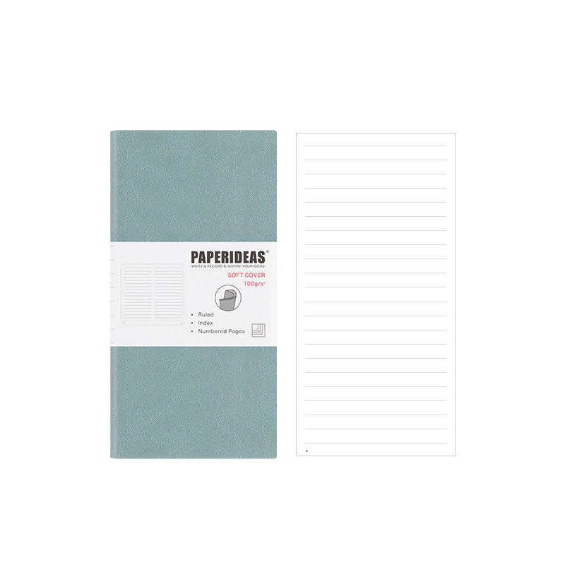 PAPERIDEAS Slim Pocket Notebook Softcover / Hardcover (Dotted/Grid/Lined/Blank) Smoky Blue / Softcover / Lined