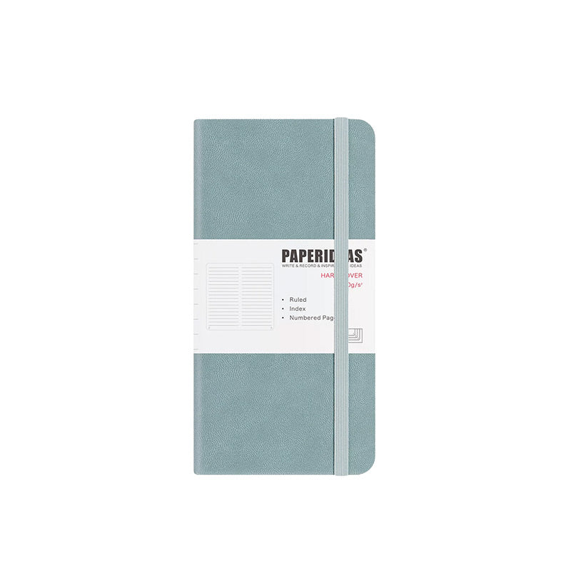 PAPERIDEAS Slim Pocket Notebook Softcover / Hardcover (Dotted/Grid/Lined/Blank) Smoky Blue / Hardcover / Lined