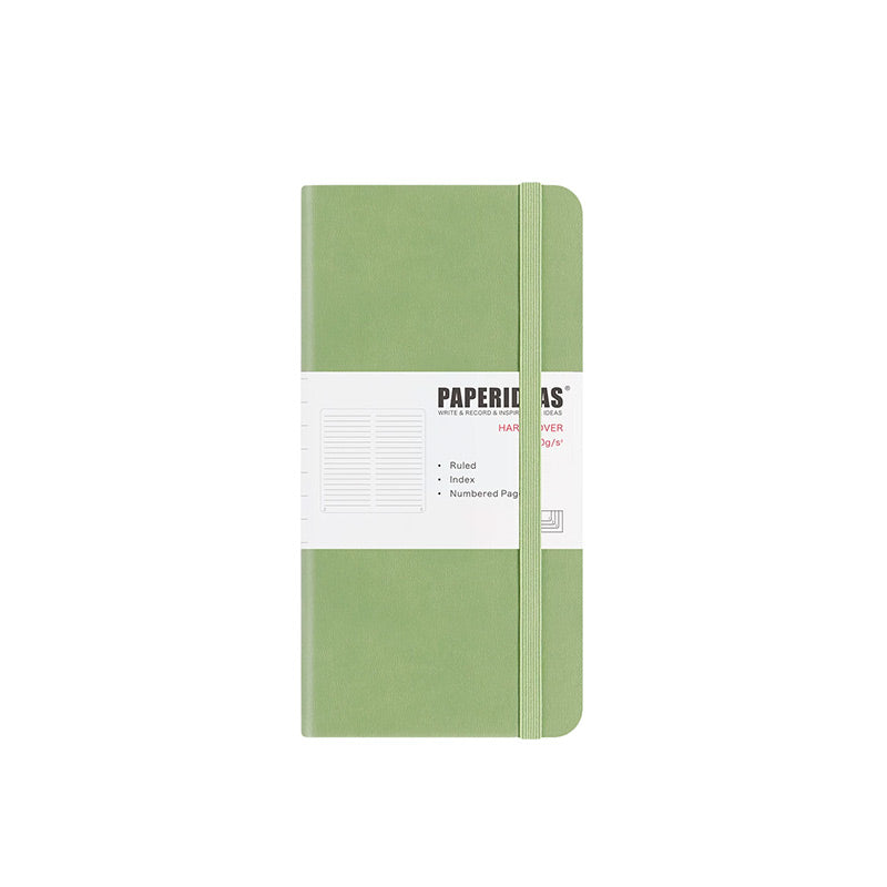 PAPERIDEAS Slim Pocket Notebook Softcover / Hardcover (Dotted/Grid/Lined/Blank) Avocado Green / Hardcover / Lined