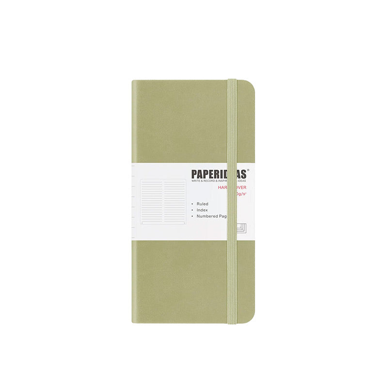 PAPERIDEAS Slim Pocket Notebook Softcover / Hardcover (Dotted/Grid/Lined/Blank) Pale Green / Hardcover / Lined