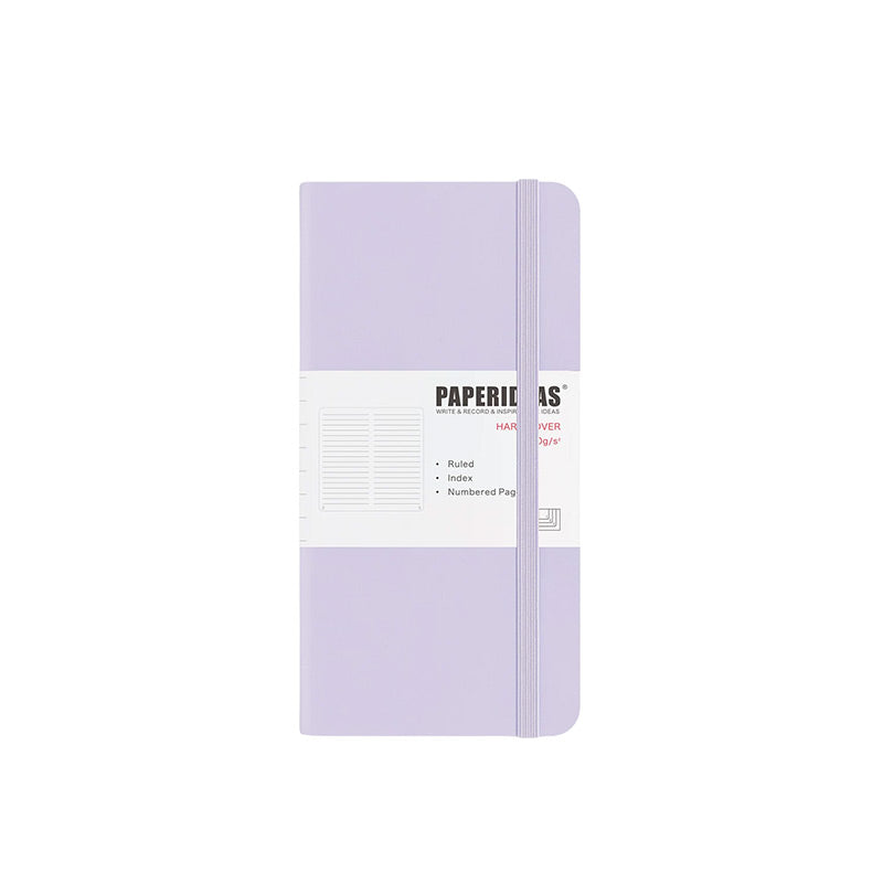 PAPERIDEAS Slim Pocket Notebook Softcover / Hardcover (Dotted/Grid/Lined/Blank) Pale Purple / Hardcover / Lined