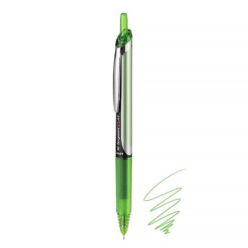 PILOT Precise V5 RT Premium Rolling Ball Pen & Refill [6 / 12 Refills Pack] - 0.5mm Lime / Pen / 1