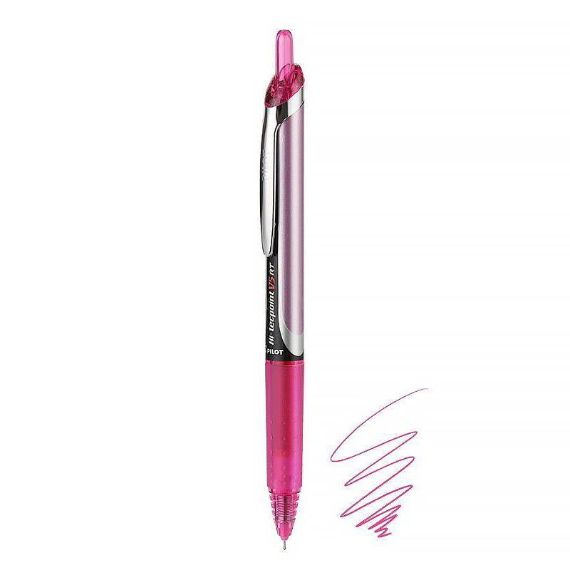 PILOT Precise V5 RT Premium Rolling Ball Pen & Refill [6 / 12 Refills Pack] - 0.5mm Pink / Pen / 1