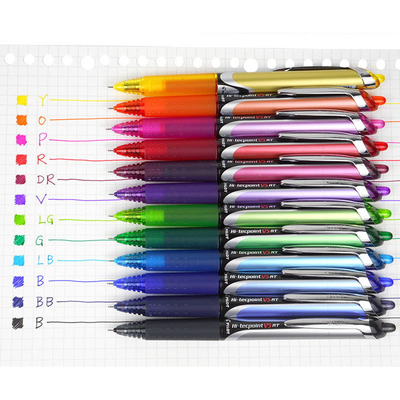 PILOT Precise V5 RT Premium Rolling Ball Pen & Refill [6 / 12 Refills Pack] - 0.5mm Ballpoint Pen