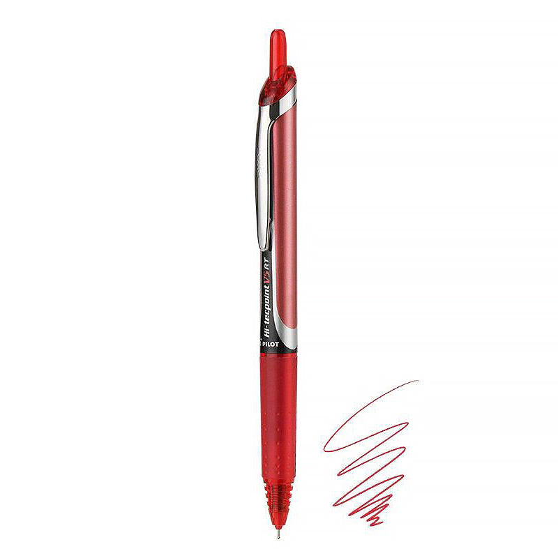 PILOT Precise V5 RT Premium Rolling Ball Pen & Refill [6 / 12 Refills Pack] - 0.5mm Red / Pen / 1