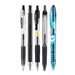Set C of five black 0.5mm push-button pens: Juice, Juice Up, G2, V5 RT and B2P in a black gel pen variety pack