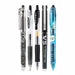 Set A of five black 0.5mm pens: P500, Juice, G2, V5 and B2P gel and rollerball pens in a black variety pack
