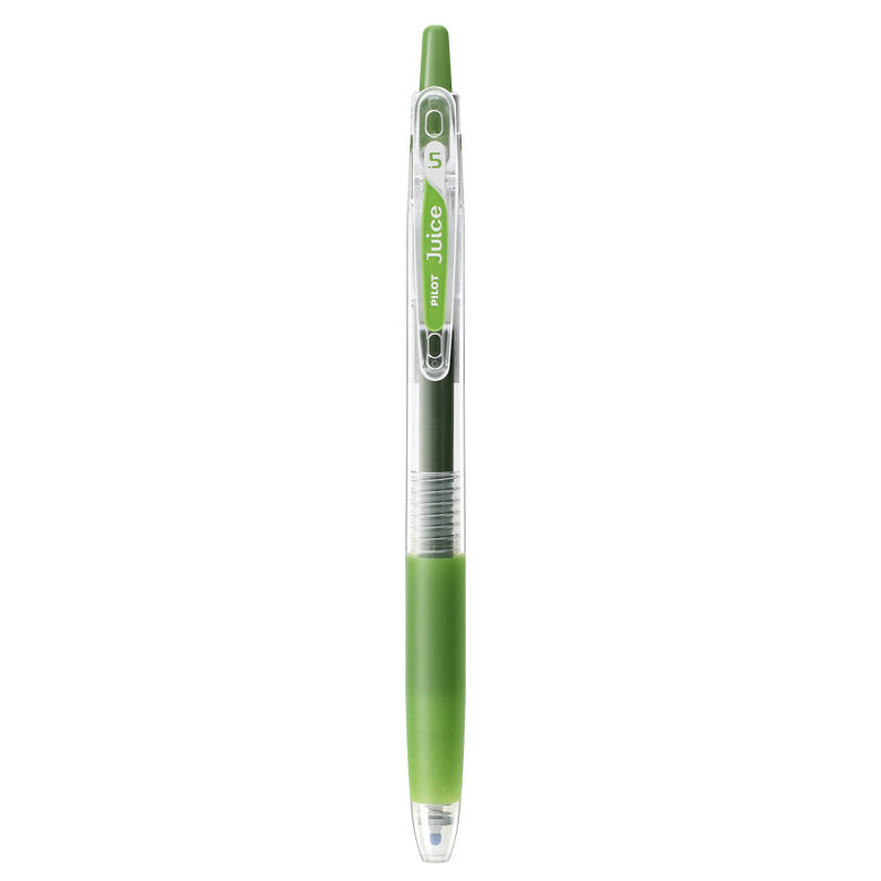 Leaf Green shade of the PILOT Juice 0.5mm gel pen shown beside its color name and tip size label