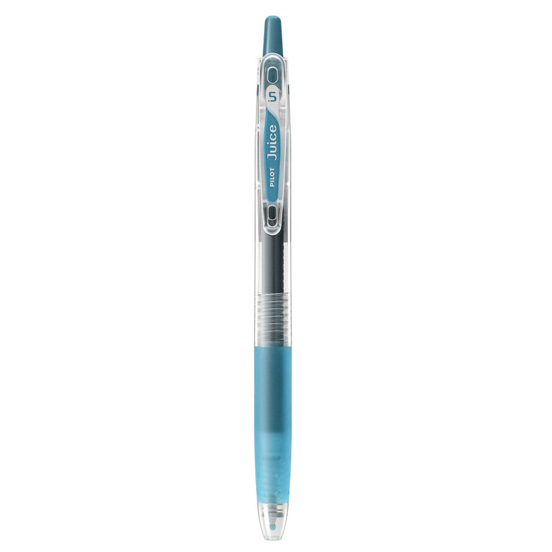 Turquoise Green shade of the PILOT Juice 0.5mm gel pen shown beside its color name and tip size label