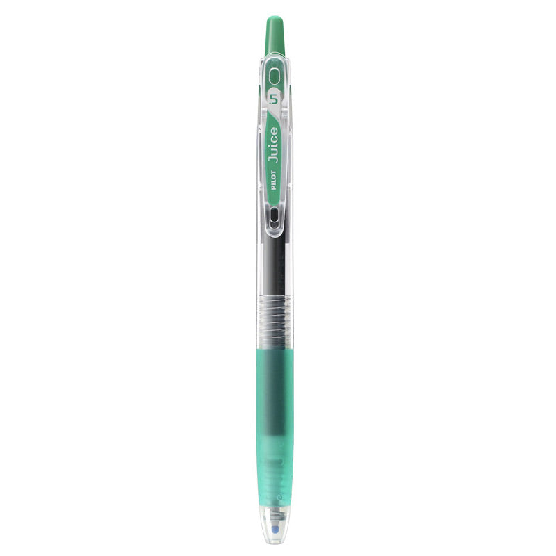 Green shade of the PILOT Juice 0.5mm gel pen shown beside its color name and tip size label