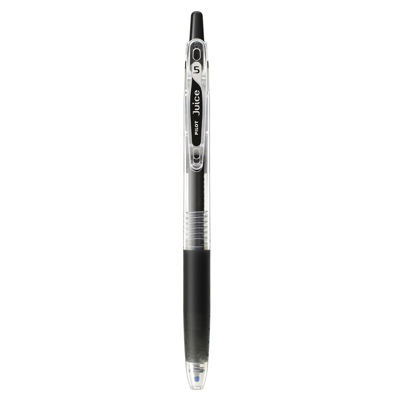 Black shade of the PILOT Juice 0.5mm gel pen shown beside its color name and tip size label