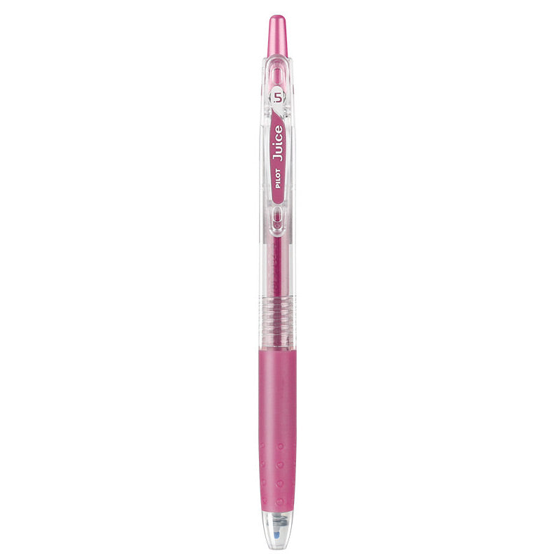 Metallic Pink shade of the PILOT Juice 0.5mm gel pen shown beside its color name and tip size label