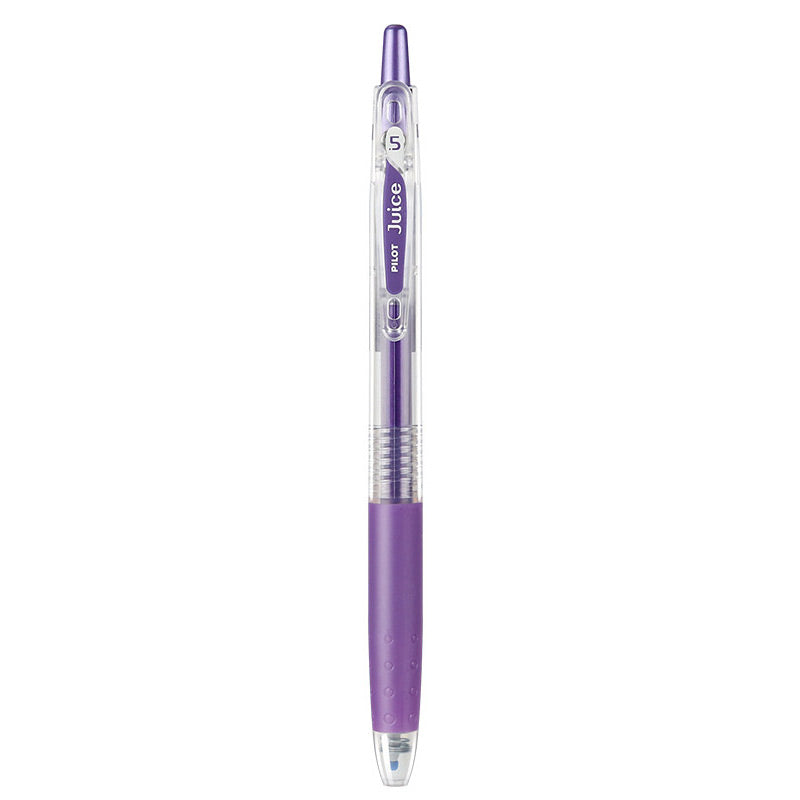 Metallic Violet shade of the PILOT Juice 0.5mm gel pen shown beside its color name and tip size label