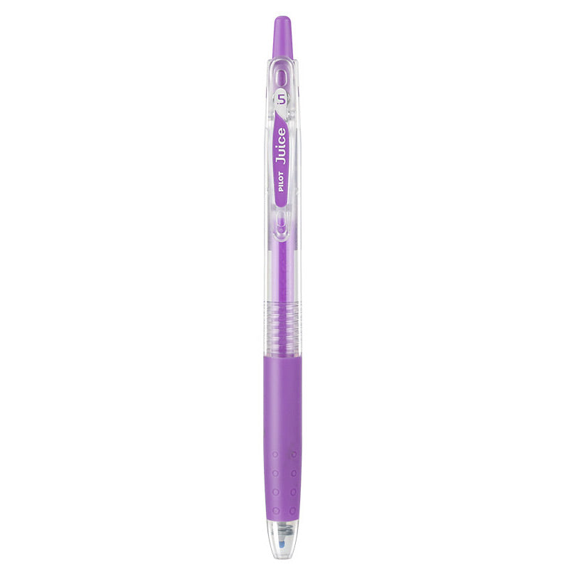 Pastel Violet shade of the PILOT Juice 0.5mm gel pen shown beside its color name and tip size label