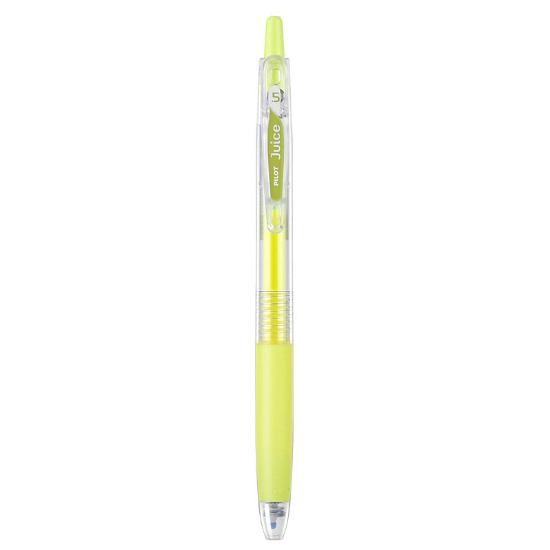 Pastel Yellow shade of the PILOT Juice 0.5mm gel pen shown beside its color name and tip size label