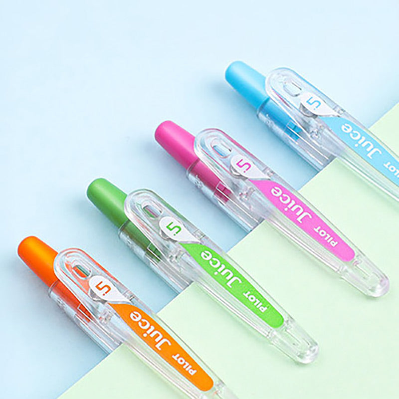 Close-up of the gel pen's wide-opening spring clip for notebook attachment