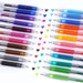 Gel pens fanned across a blue background beneath the Juice logo