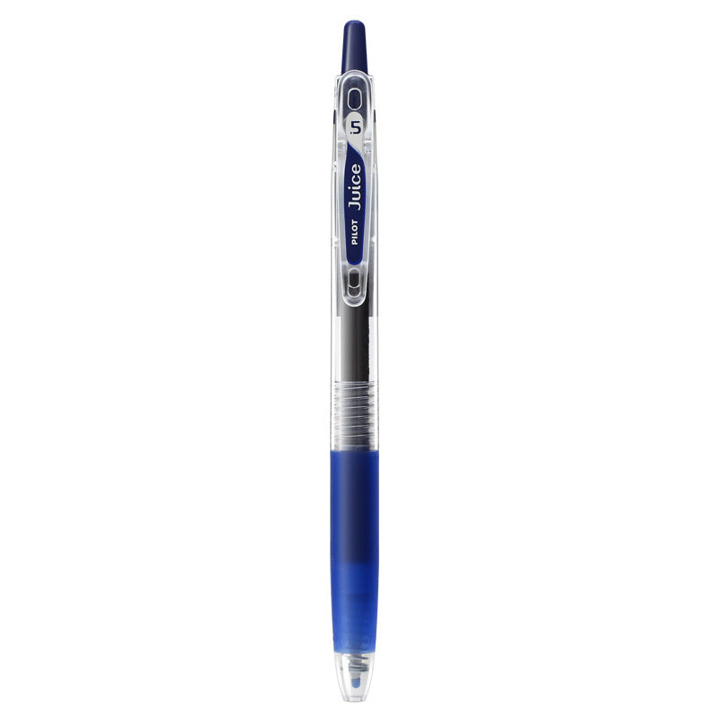 Blue Black shade of the PILOT Juice 0.5mm gel pen shown beside its color name and tip size label