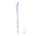 Muted Violet Pilot Juice 0.5mm gel pen with frosted barrel, lavender clip and plunger, beside violet ink scribble.