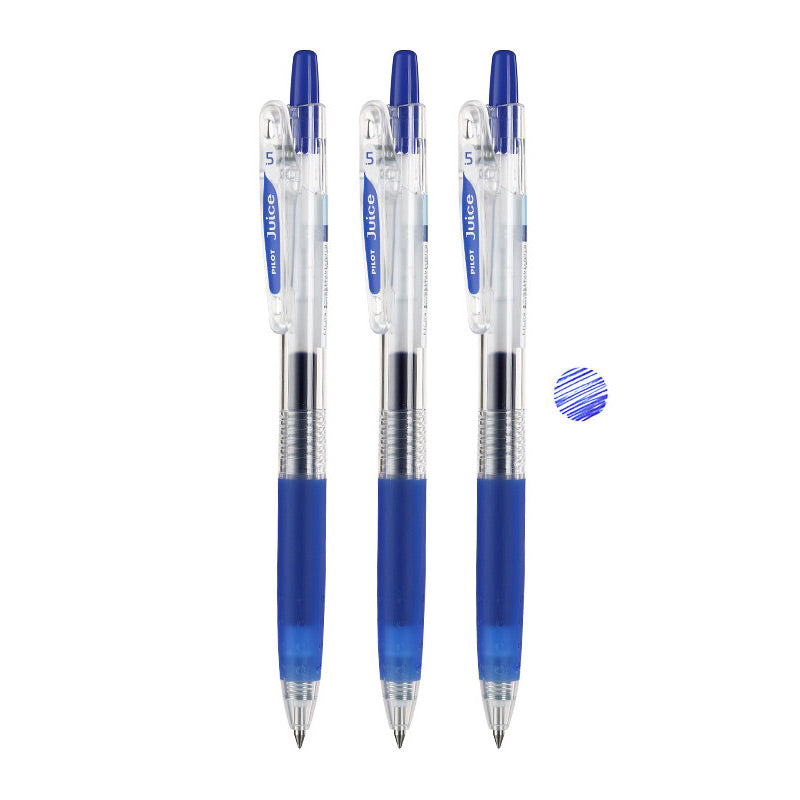 PILOT Juice gel pen refill 3-pack in blue ink is shown with its package.