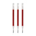 Three red PILOT Juice gel pen refills are shown with their red tips visible.