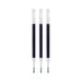 Three blue PILOT Juice gel pen refills are shown with their blue tips visible.