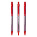 PILOT Super Knock 0.7mm Ball Point Pen 3 Pcs Pack, Red