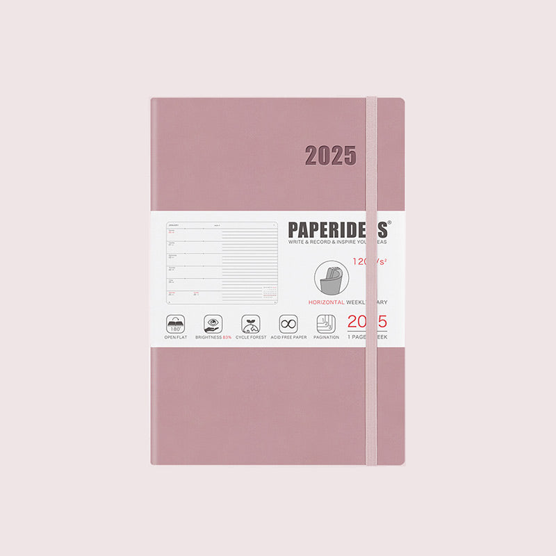 PAPERIDEAS 2025 A5 Hardcover / Softcover Weekly Planner Notebook 