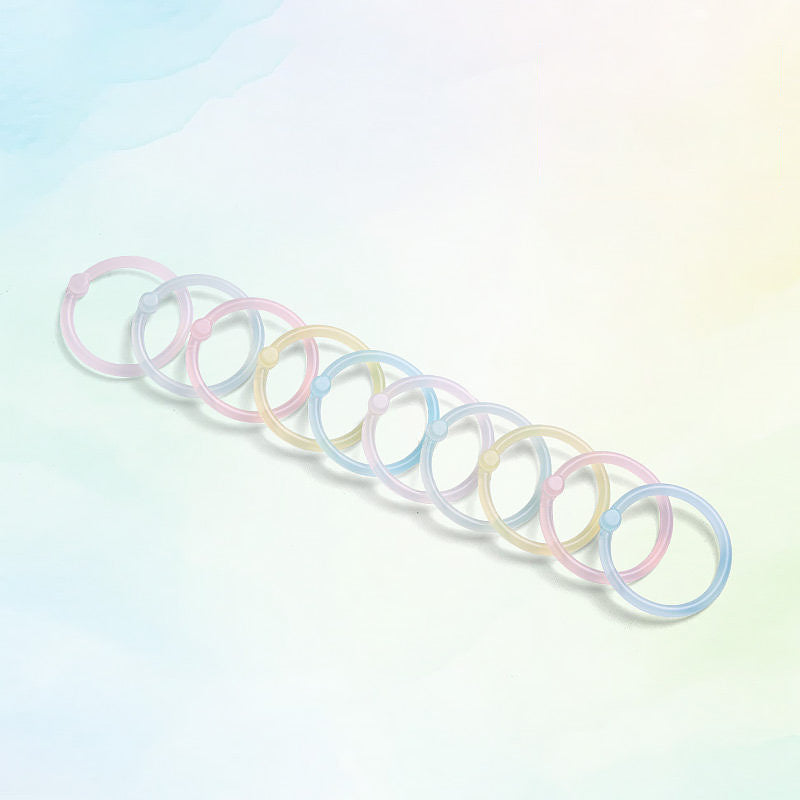 Pastel Color Binding Ring Set 15 / 20 mm, Small / Transluent