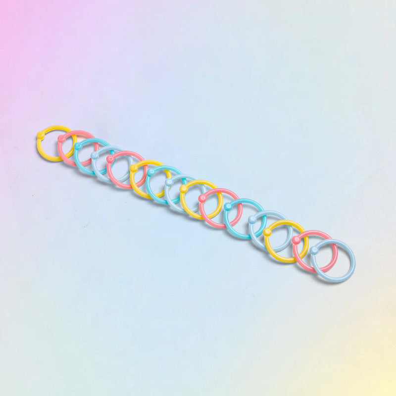 Pastel Color Binding Ring Set 15 / 20 mm, Large / Pastel