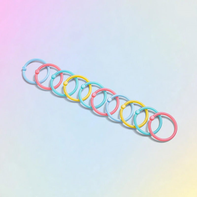 Pastel Color Binding Ring Set 15 / 20 mm, Small / Pastel