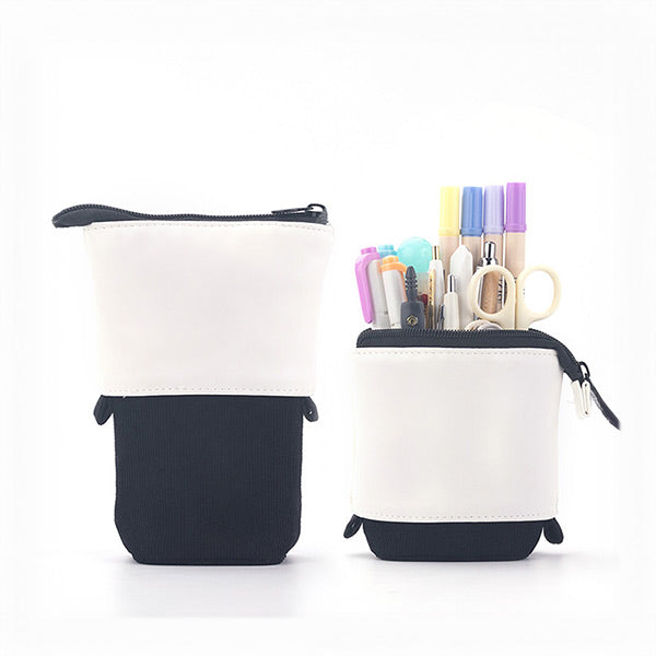 Pastel Corduroy Stand-Up Foldable Pencil Case