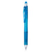 Sky Blue Pentel EnerGize-X PL105 0.5mm mechanical pencil with a translucent barrel and ribbed rubber grip