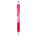 Pink Pentel EnerGize-X PL105 0.5mm mechanical pencil with a translucent barrel and ribbed rubber grip