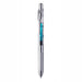 Turquoise Blue Pentel EnerGel Infree 0.5mm retractable gel pen with a transparent barrel, chrome clip and textured grip