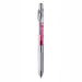 Pink Pentel EnerGel Infree 0.5mm retractable gel pen with a transparent barrel, chrome clip and textured grip