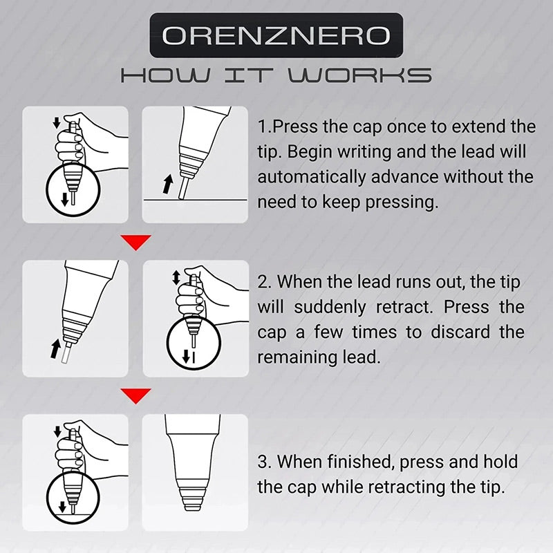 Pentel Orenz Nero Mechanical Drafting Pencil & Refill (0.2 / 0.3 / 0.5mm) Mechanical Pencil