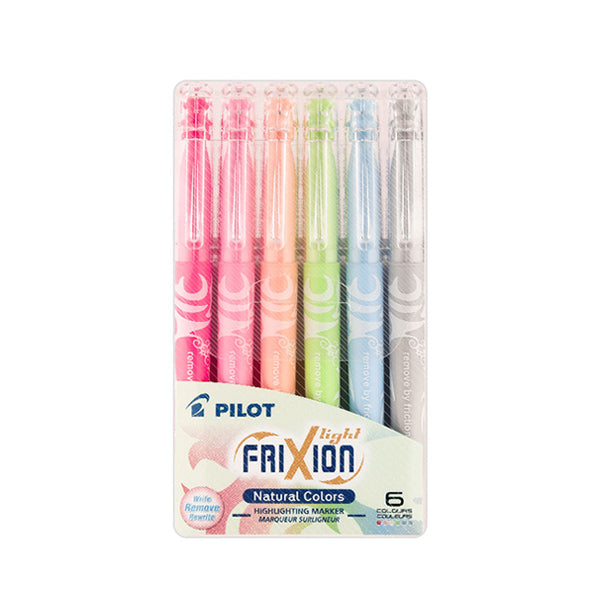 Pilot FriXion Light /Light Soft Color Erasable Highlighter 6 Colors Set, Light Natural