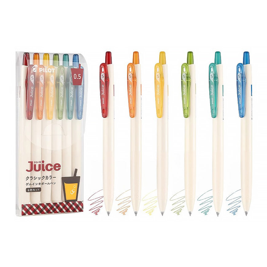 Pilot Juice Gel Pen 0.50/0.38/0.70mm, 6/12 colors Set, Classic 6 Colors 0.5mm Set, Gel Pen