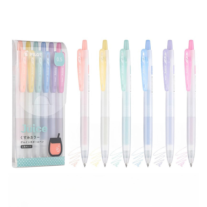 Pilot Juice Gel Pen 0.50/0.38/0.70mm, 6/12 colors Set, Dusty 6 Colors 0.5mm Set, Gel Pen