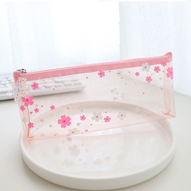 Pinky Sakura Blossom Translucent Pencil Case, A / Clear