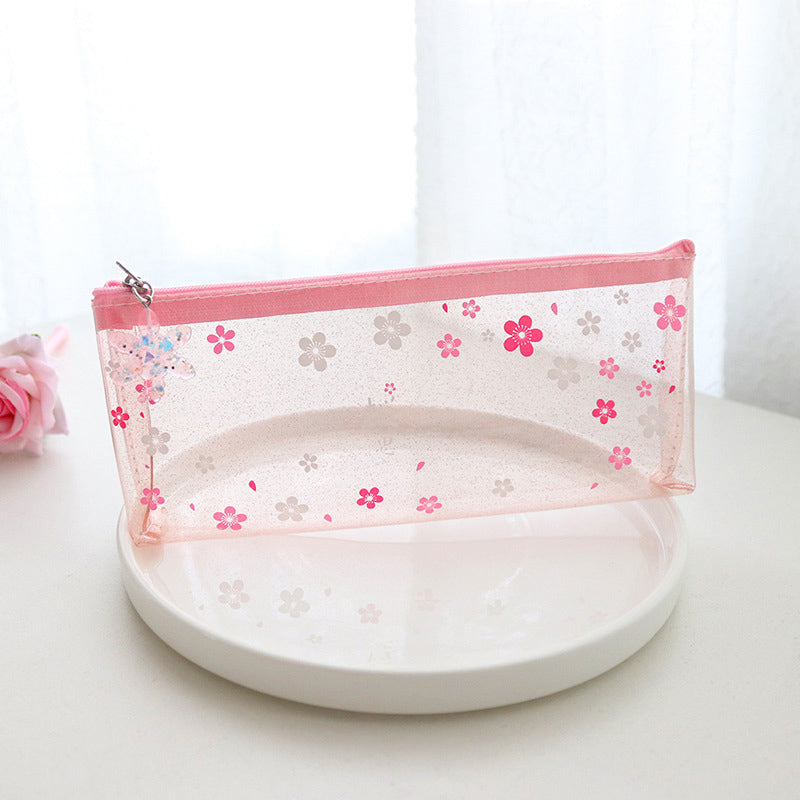 Pinky Sakura Blossom Translucent Pencil Case, D / Clear